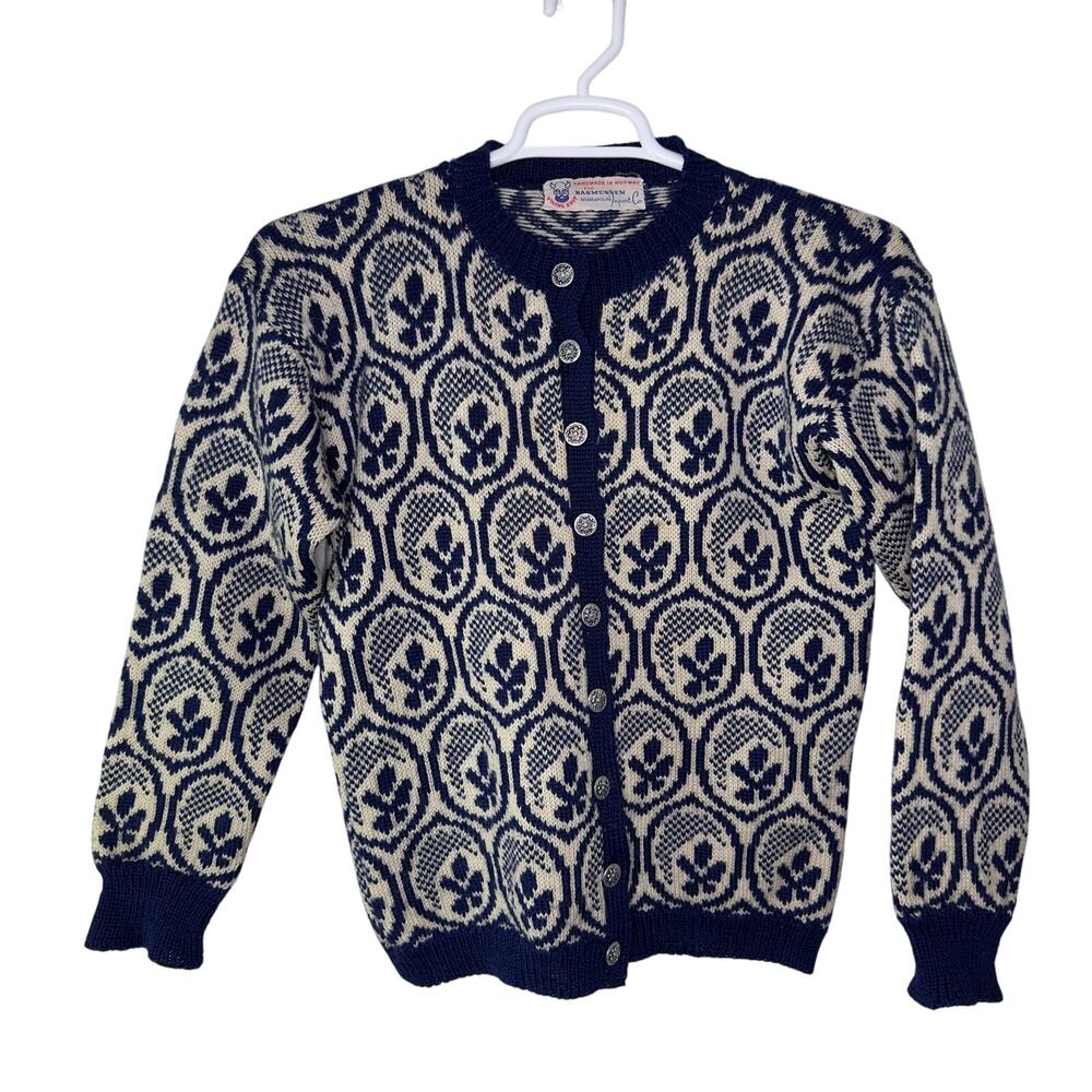 Vintage Norwegian Wool Fair Isle Cardigan